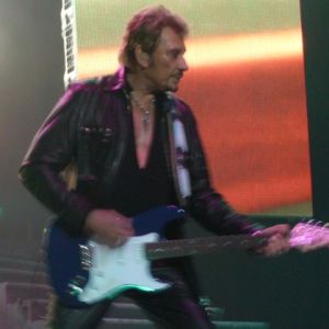 Guitares Jim Harley bleues sur scène