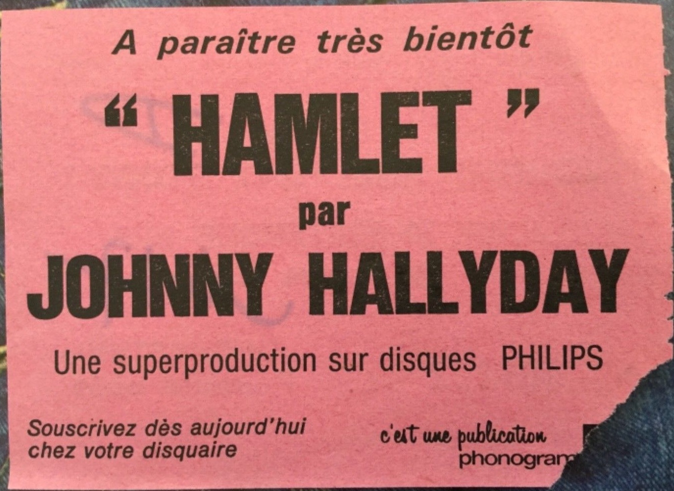 Tenues de scène de Johnny Hallyday — Billets : 30 septembre 1976 ...